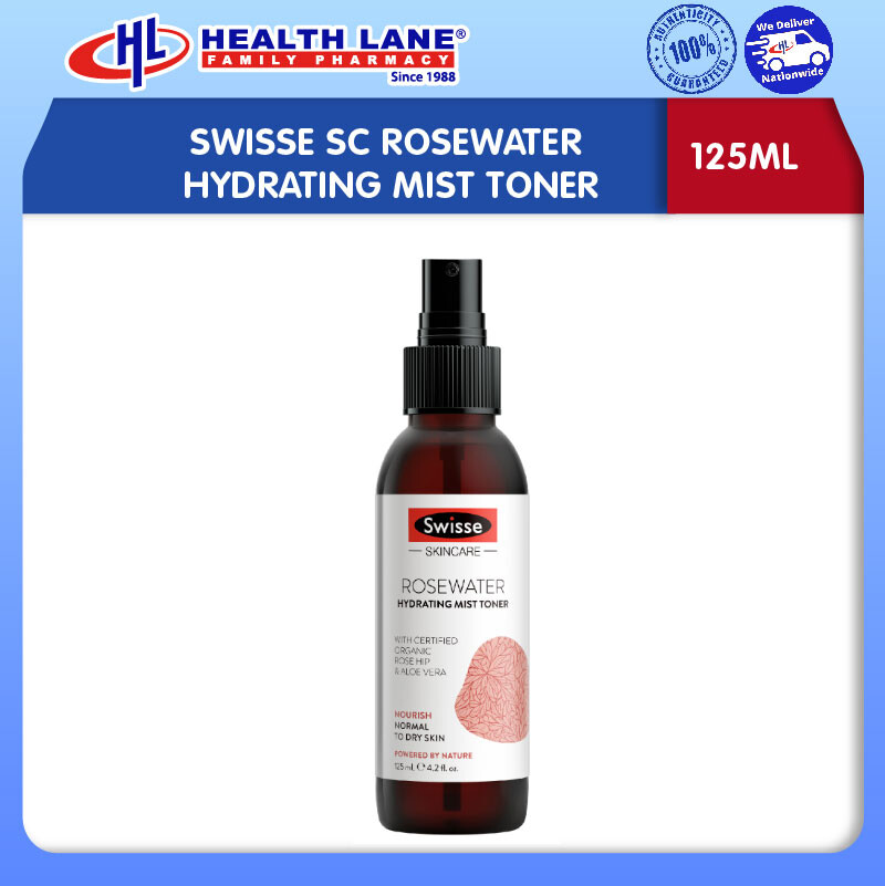 SWISSE SC ROSEWATER PELEMBAP MIST TONER (125ML)